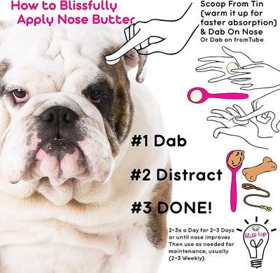 The Blissful Dog Bulldog Nose Butter, Versatile Dog Nose Balm to Reduce Dryness, Handcrafted Moisturizer, Easy-to-Apply, 1 oz.