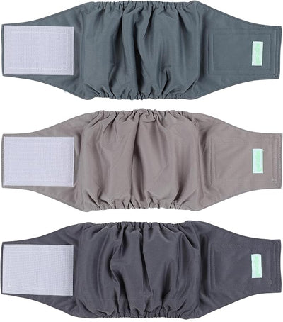 wegreeco Washable Male Dog Belly Band (Stylish Pattern)- Pack of 3 - Washable Male Dog Belly Wrap, Dog Diapers Male (Large)