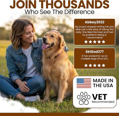 No Poo Chews for Dogs 240 Soft Chews, Chicken Flavor Chew No Poo Bites -Dog Coprophagia Treatment, Deterrent to Stop Eating Poop -Treats Bad Breath and Boosts Gut Health -Made in USA (2 Packs of 120)