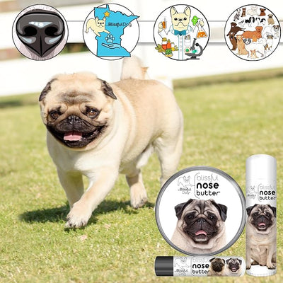 The Blissful Dog Fawn Pug Nose Butter, Versatile Dog Nose Balm for Dry Nose, Handcrafted Nose Moisturizer, Easy-to-Apply Dog Essentials, Unscented, 2 oz.