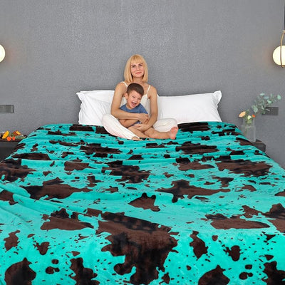 Queen Size Blankets for Bed - Teal Blue Soft Queen Fleece Throw Blanket Full Size Turquosie Fuzzy Cozy Bedding for Bed Couch All Seasons Bedroom Home Decor 90"x90"