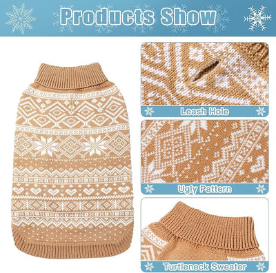 HOMIMP Dog Sweater Argyle Beige ML