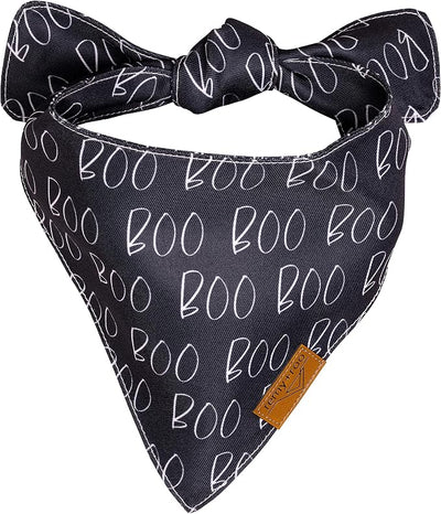 Remy+Roo Dog Bandanas - 2 Pack | Halloween Spooky Dog Bandanas Set | Premium Durable Fabric | Patented Shape Bandanas for Dogs (Halloween XL)