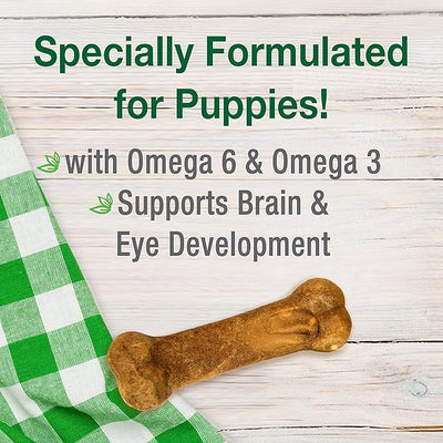 Nylabone Healthy Edibles Natural Puppy Chews Long Lasting Treats for Puppies, Turkey & Sweet Potato Dog Treats, X-Small/Petite (8 Count)