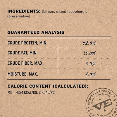 Vital Essentials Freeze Dried Dog Treats | Salmon Bites, Single Protein | Premium Quality | Grain Free Training Treats for Dogs, 2.5 oz Bag