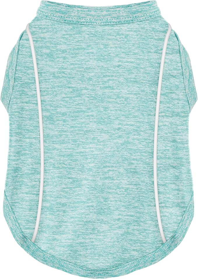 Stay Safe at Night: Stylish Reflective Strip Dog Shirt & Tank Top - Soft, Breathable Clothes with Sun Protection, Quick Dry, Stretchy, Lightweight for Small to Large Dogs Sky Blue L