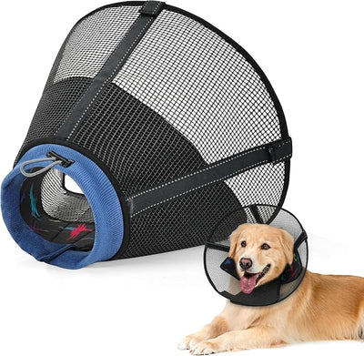 Dog Cone Collar to Stop Licking, Soft Mesh Recovery Collar After Surgery with Liner, Elizabeth Cone Alternative for Medium and Large Dogs, for Surgery, Spay, Neuter, Wound Care,M,Colorful