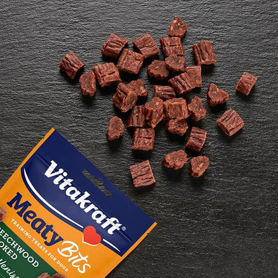 Vitakraft MeatyBits Venison, Training Treats for Dogs, Naturally Smoked, Real Meat #1 Ingredient, No Added Sugar, No Artificial Flavors or Colors, Soft Dog Treats, Bag, 2.2 oz, 4 Count