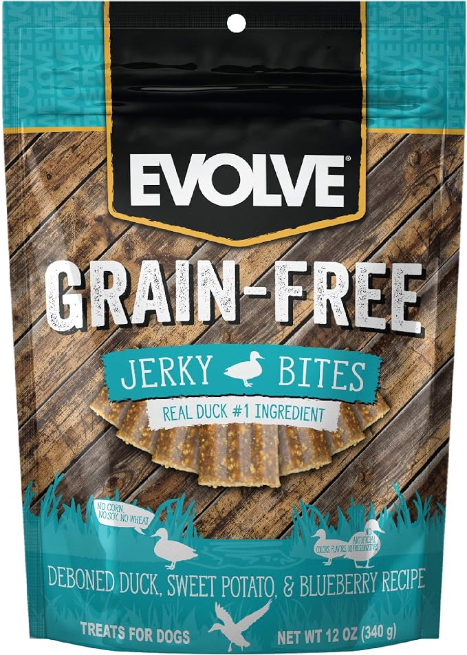 Grain Free Duck, Pea and Blueberry Jerky Bites Dog Treats