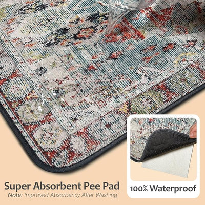 Washable Pee Pads for Dogs, Reusable Puppy Potty Training Pads, Ultra-Absorbent Thick Waterproof Leak-Proof Non-Slip Pads & Mat for Crate, Playpen, Floor, Whelping & Housebreaking , 2 Pack 24"x48"