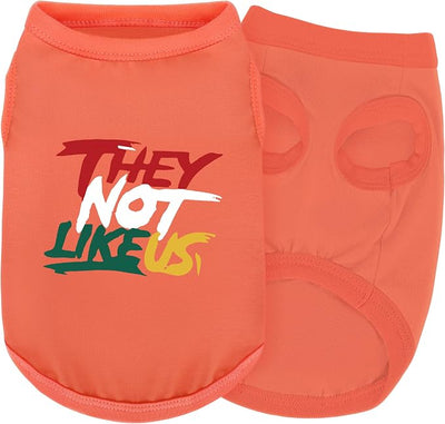 Comfortable Polyester-Cotton Dog Shirt –with 'They NOT Like US', Perfect for Small & Medium Dogs, Soft & Stylish Pet Apparel for Everyday Wear.Peach Pink 3XL