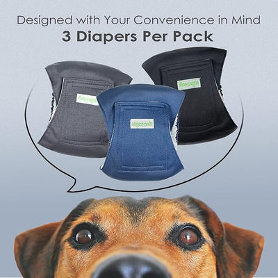 wegreeco Washable Male Dog Belly Band (Stylish Pattern)- Pack of 3 - Washable Male Dog Belly Wrap, Dog Diapers Male (Black, Charcoal, Navy, XX-Large)