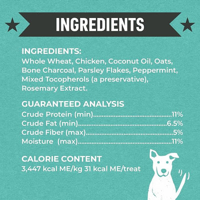 Cloud Star Wag More Bark Less Crunchy Dental Dog Treats, Chicken, Bone Charcoal, Parsley & Mint, 14 oz. Box