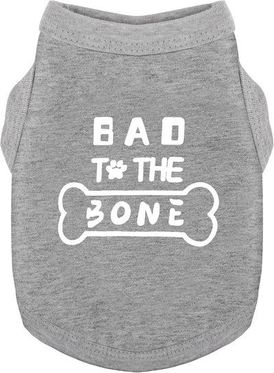 Discover Cozy Cotton Canine Wear: Soft, Lightweight, and Breathable Dog Shirt Vest with Eye-Catching Graphics(Bad to The Bone), Keeping Your Furry Friend Warm and Comfy! Grey 4XL