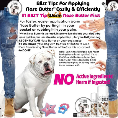 The Blissful Dog American Bulldog Nose Butter, Versatile Dog Nose Balm for Dry Nose, Handcrafted Nose Moisturizer, Easy-to-Apply Dog Essentials, Unscented, 2 oz.