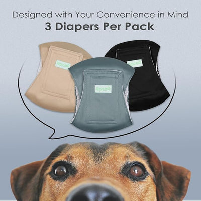 wegreeco Washable Male Dog Belly Band (Stylish Pattern)- Pack of 3 - Washable Male Dog Belly Wrap, Dog Diapers Male (Black, Blue, Coffee, Large)
