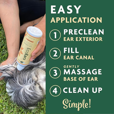 Vet Organics EcoEars Dog Ear Cleaner – Natural Formula for Odor & Wax Buildup – Gently Cleans Dog Ears – 8 oz 2pack