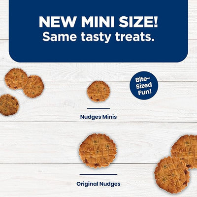 Blue Buffalo Nudges Minis Chicken Pot Pie Recipe, Natural Dog Treats Mineral-Enhanced for Flavor, 10 oz. Bag (Pack of 2)