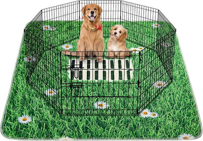 Aitmexcn Washable Pee Pads for Dogs, 2 Pack Super Absorbent Reusable Puppy Pads, Lawn Design Reusable Dog Pads for Potty Tranning, Whelping, Playpen, Crate, Bed - 31"x36" - Green