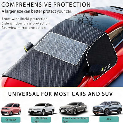 Car Windshield Snow Cover for Chevy Trax II 2025-2022, Frost Ice Windscreen Covers with Magnetic Edges, Layers Thickness Snow Protector Covers with Side Mirrors