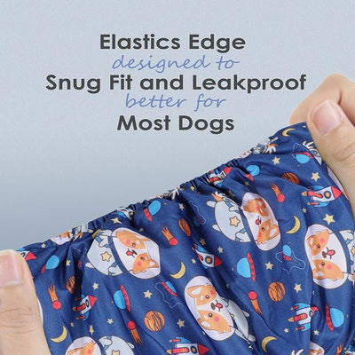 wegreeco Washable Male Dog Belly Band (Stylish Pattern)- Pack of 3 - Washable Male Dog Belly Wrap, Dog Diapers Male (Funny Dogs, X-Large)