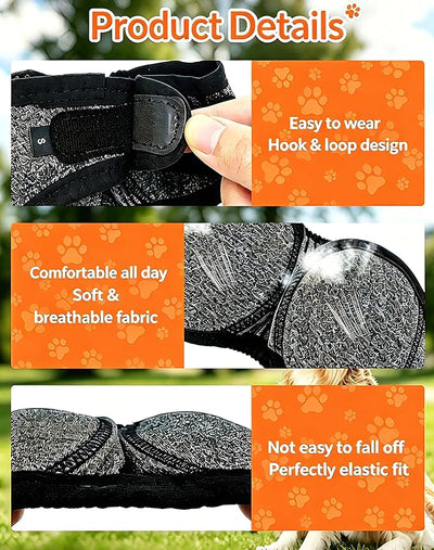 2 Pack Dog Ear Muffs Noise Protection Firework Thunder, Elastic Dog Ear Wrap with Sound-Blocking Rubber Pads Noise Cancelling Anxiety Relief, Calming Hood Dog Ear Cover Grooming Bathing & Swimming, L | Exchanges for Ill-fitting Sizes Available