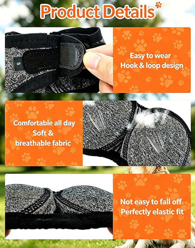 LHP Dog Ear Muffs Noise Cancelling, Calming Ear Cover Protection for Anxiety Relief, Thunder, Fireworks, Ear Wraps for Dog Travel and Grooming, Hematoma Prevention (Gray, M)