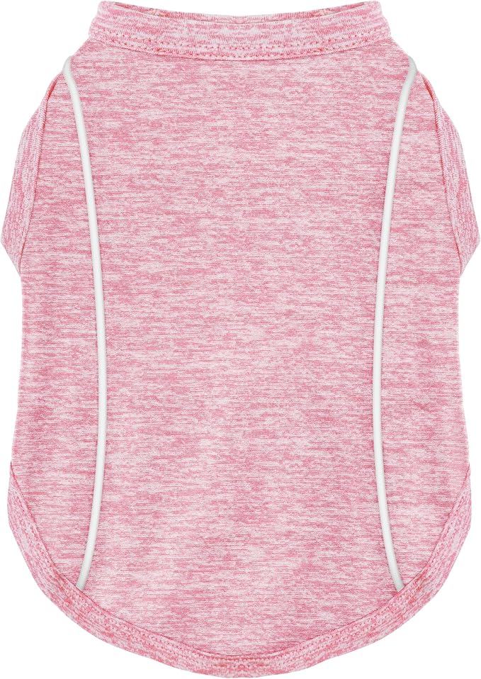Stay Safe at Night: Stylish Reflective Strip Dog Shirt & Tank Top - Soft, Breathable Clothes with Sun Protection, Quick Dry, Stretchy, Lightweight for Small to Large Dogs Pink XL