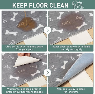 Eterish Reusable Washable Pee Pads for Dogs Extra Large 54'' x 54'' 2 Pack, Absorbent Pet Puppy Dog Training Pads Non-Slip, Waterproof Whelping Potty Pads for Dogs Leak-Proof
