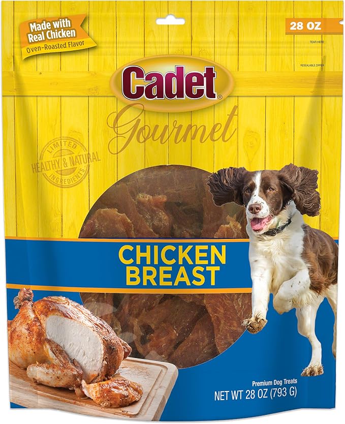 Gourmet Chicken Jerky Dog Treats For Training - Healthy & Natural Dog Training Treats for Small & Large Breeds - Inspected & Tested in USA (28 oz.)