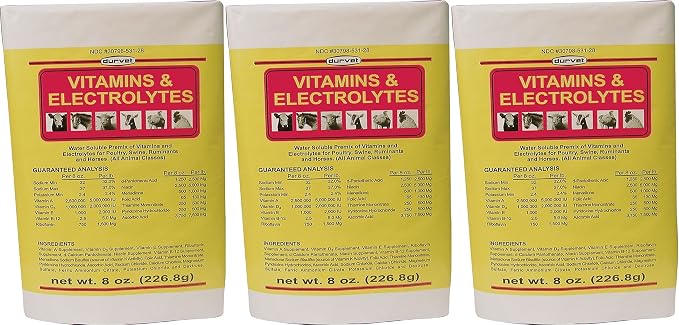 Durvet (3 Pack) 136028 Vitamins & Electrolytes, 8 oz