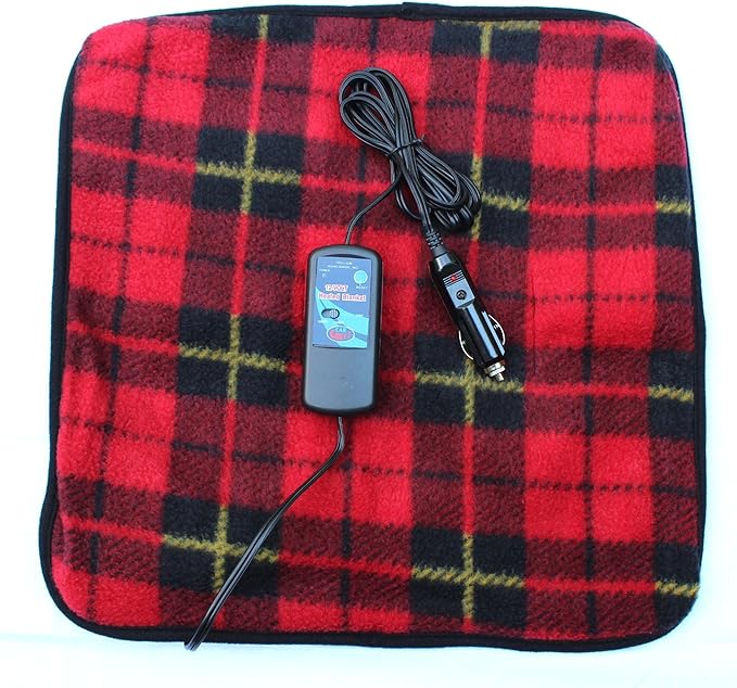Trillium Worldwide Car Cozy 2 12-Volt Heated Mini Travel Pad, Red Plaid, 16 x 16, (TWI-2202)