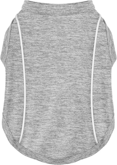 Stay Safe at Night: Stylish Reflective Strip Dog Shirt & Tank Top - Soft, Breathable Clothes with Sun Protection, Quick Dry, Stretchy, Lightweight for Small to Large Dogs Grey XS