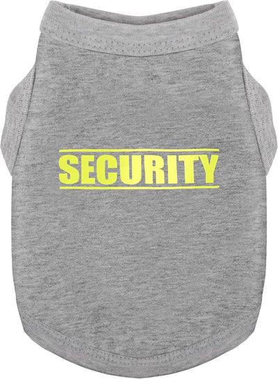 Discover Cozy Cotton Canine Wear: Soft, Lightweight, and Breathable Dog Shirt Vest with Eye-Catching Graphics(Security), Keeping Your Furry Friend Warm and Comfy! Grey L