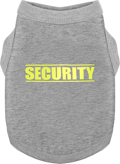 Discover Cozy Cotton Canine Wear: Soft, Lightweight, and Breathable Dog Shirt Vest with Eye-Catching Graphics(Security), Keeping Your Furry Friend Warm and Comfy! Grey XXS