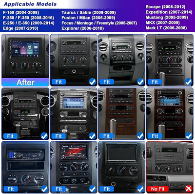 4G+64G Car Radio for Ford F150 2004-2008: 7" Stereo CarPlay Android Auto | Upgrade Android 15, BT 5.4, WiFi 6, GPS, FM, RDS, EQ, SWC, 1080P Backup Camera
