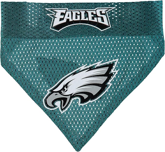 Pets First NFL DOG BANDANA - PHILADELPHIA EAGLES REVERSIBLE PET BANDANA. 2 Sided Sports Bandana with a PREMIUM Embroidery TEAM LOGO, Large/X-Large. - 2 Sizes & 32 NFL Teams available, PHL-3217-L-XL