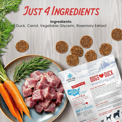 Farmland Traditions Filler Free Dogs Love Duck & Carrot Premium Jerky Treats. (13.5 oz)