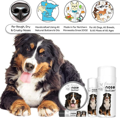 The Blissful Dog Bernese Mountain Nose Butter, Versatile Dog Nose Balm for Dry Nose, Handcrafted Nose Moisturizer, Easy-to-Apply Dog Essentials, Unscented, 1 oz.