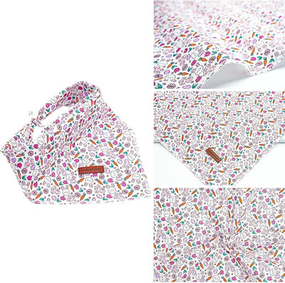 Lionheart Glory Easter Bandana Kerchief - Washable Soft Comfortable Scarf, Square Adjustable for Girl or Boy Dogs - Easter Eggs Rabbits Design for Small Dogs Puppy