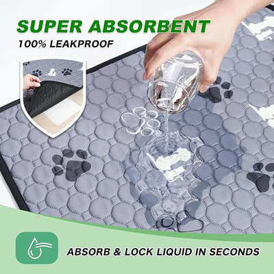 WanpeeGoo Washable Pee Pads, Puppy Pee Pad for Dogs, 2 Pack Absorbent Reusable Training Dog Pads Pet Puppy Pads, Non-Slip Potty Pads for Whelping, Playpen, Crate, Bed, Grey 36"x36"