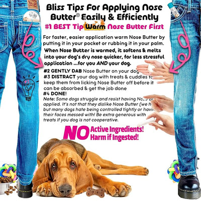The Blissful Dog Bloodhound Nose Butter for Dry, Cracked Skin, Lick-Safe Dog Nose Balm with Moisturizing Shea Butter, Almond, Olive, and Essential Oils, Pet Supplies, Uncented, 8 oz.