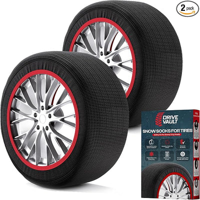 Snow Socks for Tires | Alternative for Tire Snow Chains | Ultra Grip Series | Reusable Snow Traction Device for Passenger Cars SUVs Trucks Winter Emergency Accessory | Safe Winter Driving
