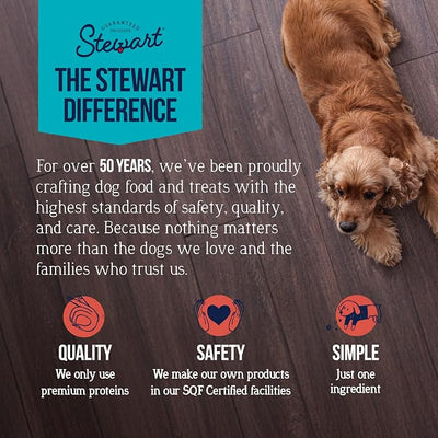 Stewart 100% Beef Liver Dog Treats, 2 oz Pouch, ~45 Pieces, Freeze Dried Raw, Single Ingredient, 50% Protein Training Treats or Meal Topper, Grain Free, Gluten Free
