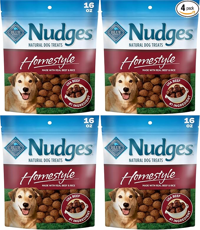 Blue Buffalo Nudges Homestyle Natural Beef and Rice Dog Treats (Pack of 4)