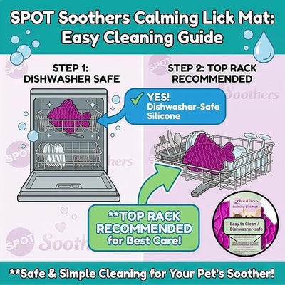 SPOT Soothers Fish Lick Mat - 9.75in Slow Feeder & Calming Mat for Cats, Kittens, Medium & Large Dogs and Puppies, Food-Grade Rubber, Dishwasher Safe, Anxiety & Boredom Relief