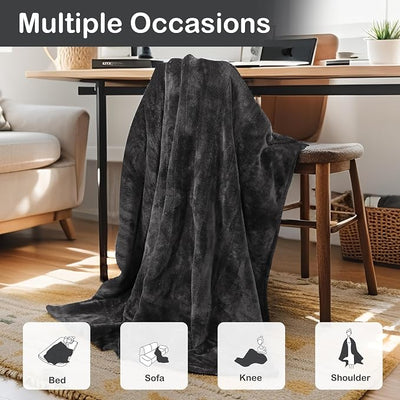 Eydna Electric Heated Blanket Full Size 72"x84",Fast Heating Throw, Soft Plush Microplush for Bed & Couch, 10 Hours Auto Off & 5 Heating Levels, Machine Washable, Gifts for Womens & Family-Dark Gray