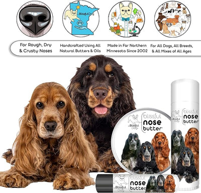 The Blissful Dog English Cocker Spaniel Unscented Nose Butter - Dog Nose Butter, 0.50 Ounce