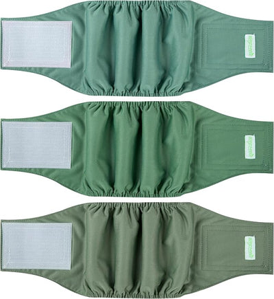 wegreeco Washable Male Dog Belly Band (Stylish Pattern)- Pack of 3 - Male Dog Belly Wrap, Dog Diapers Male (Green Series, Small)