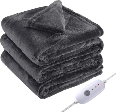 Eydna Electric Heated Blanket Full Size 72"x84",Fast Heating Throw, Soft Plush Microplush for Bed & Couch, 10 Hours Auto Off & 5 Heating Levels, Machine Washable, Gifts for Womens & Family-Dark Gray